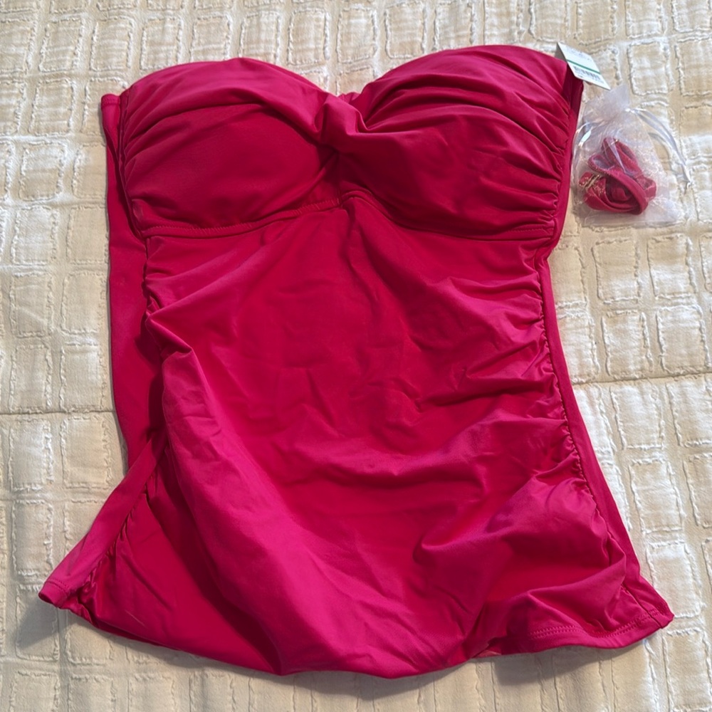 Anne Cole HOT PINK Tankini Bathing Suit Top